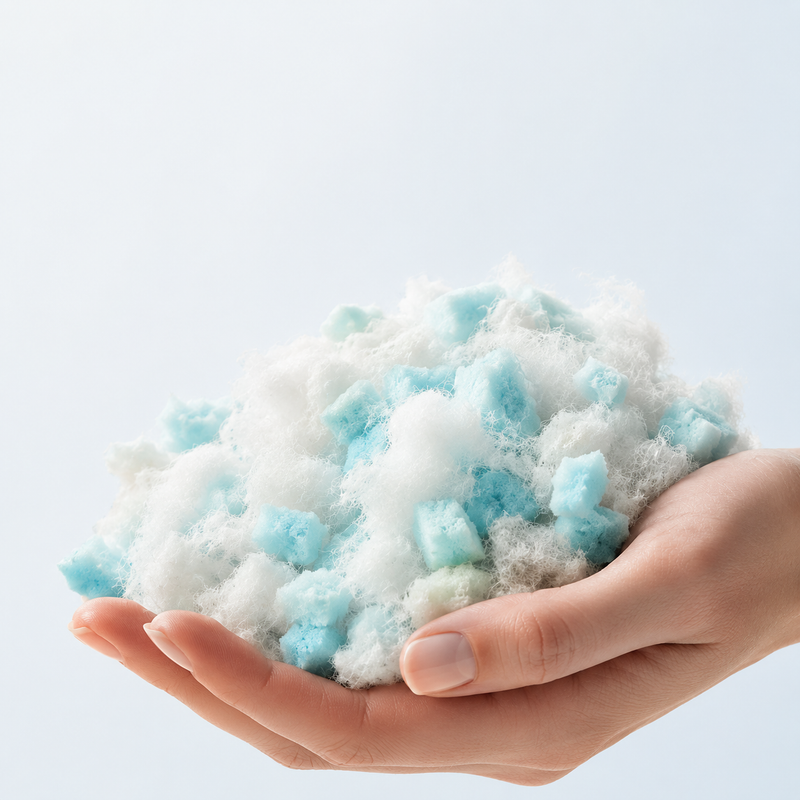 Fibre for softness. Foam for support.