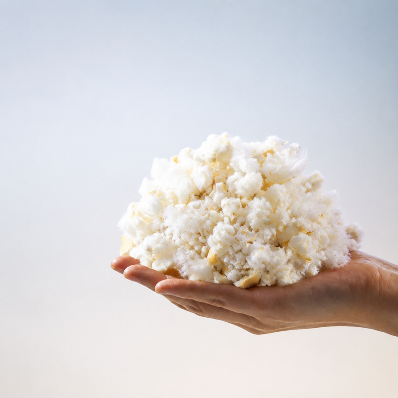Foam and fibre, blended