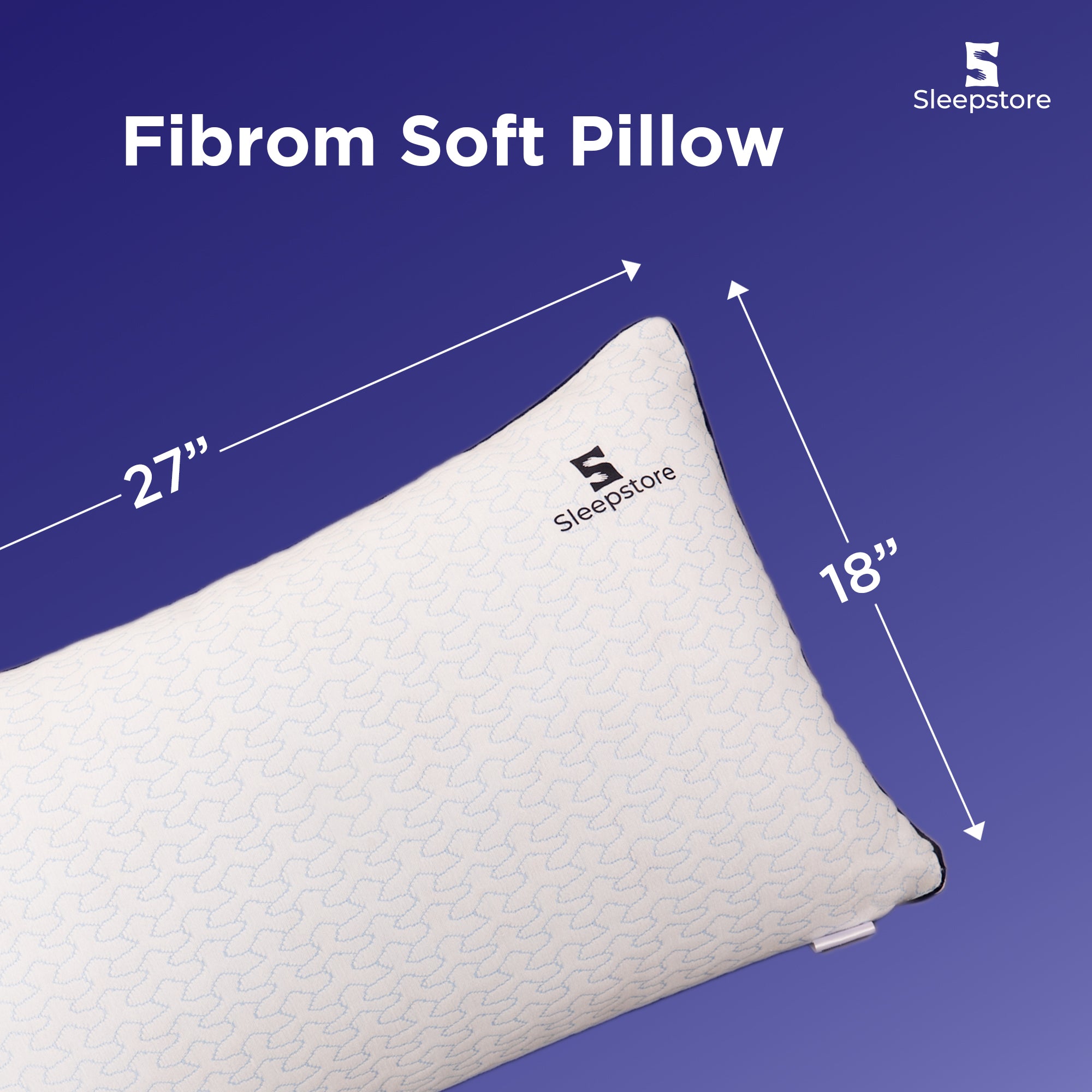 Sleepsotre Fibrom soft pillow size 27x18 inches designed for comfort and restful sleep