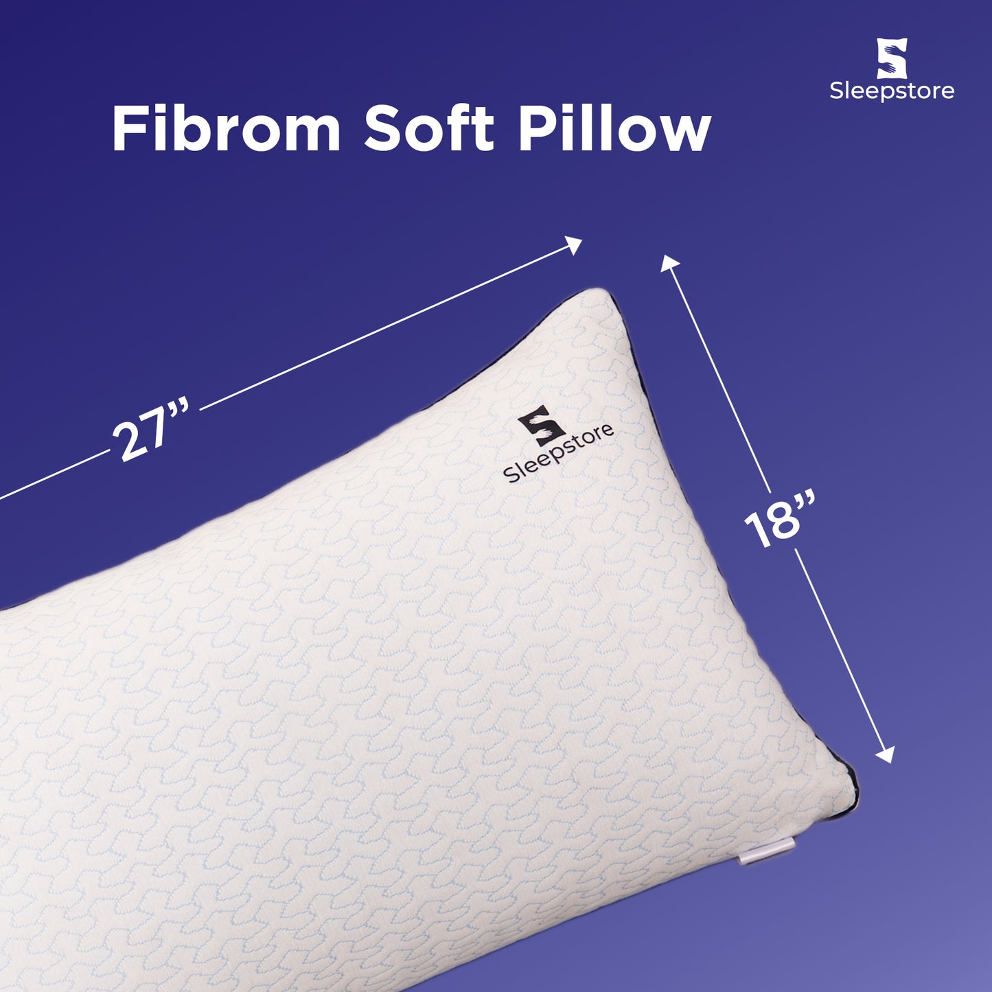 Sleepsotre Fibrom soft pillow size 27x18 inches designed for comfort and restful sleep