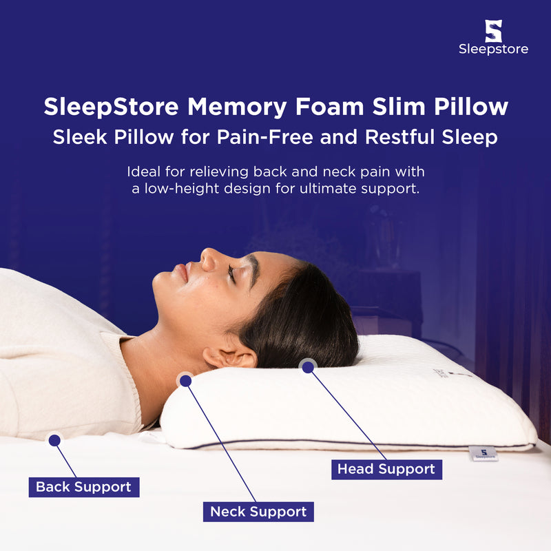 Tencel Memory Foam Slim Pillow