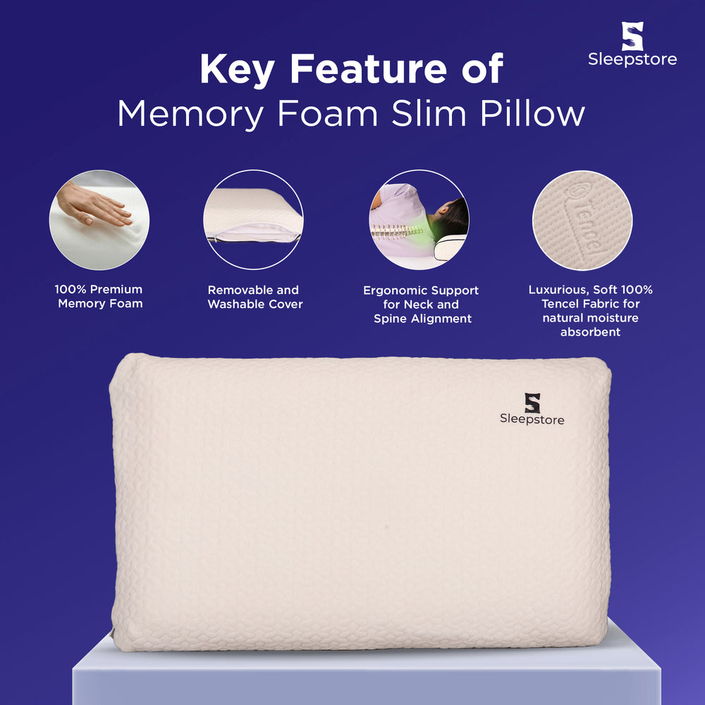 Memory Foam Slim Pillow