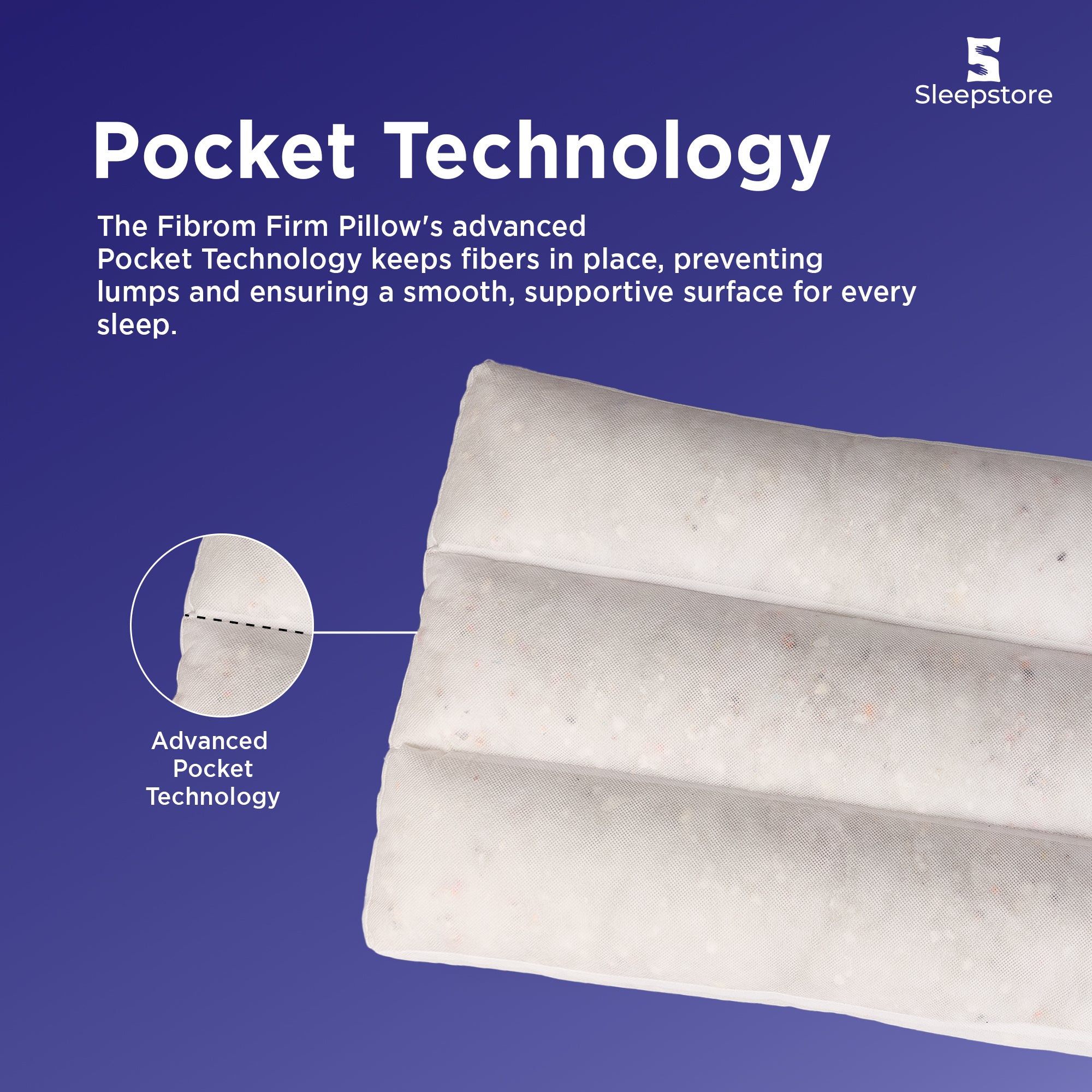 Sleepstore Fibrom Firm Pillow with advanced pocket technology