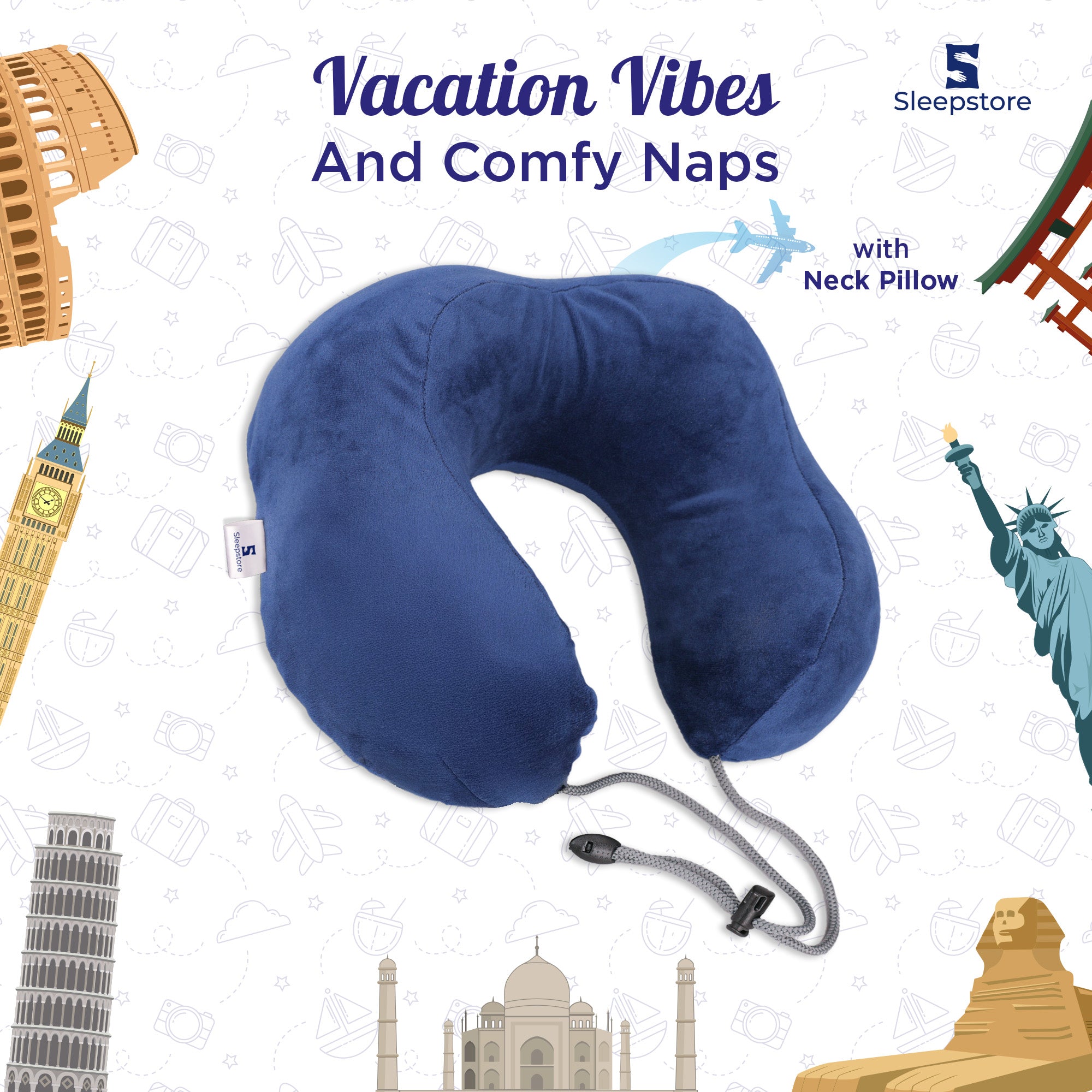 Travel Neck Support Memory Foam Pillow