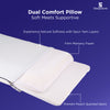 Sleepstore dual comfort pillow with soft spun yarn layers and firm memory foam.