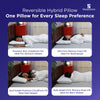 Sleepstore reversible hybrid pillow designed for stomach, back, and side sleepers.