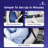 Easy backrest setup in car: place, strap, and enjoy comfortable driving.